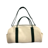 Nouveauté Sac de voyage fourre-tout en coton de haute qualité avec logo personnalisé, grande capacité, ajustable, motif lettres, fermeture éclair