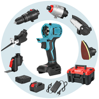 Ensemble d'outils électriques sans fil à têtes multiples, 9 pièces, 21V, haute efficacité, avec piles