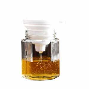 Fabricant pot de miel en verre plat bon marché bocaux en verre hexagone transparent avec couvercle <span class=keywords><strong>à</strong></span> vis - Product Image 5