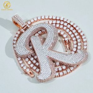 925 Sterling Silber Custom Diamond Anhänger VVS1 Moissan ite Iced Out Anhänger für kubanische Glieder kette Hip Hop Anhänger - Product Image 2