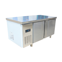 Table de travail de cuisine de restaurant, table réfrigérée, réfrigérateur de comptoir, congélateur commercial en acier inoxydable sous le comptoir pour la cuisine de restaurant