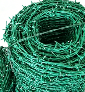 <b>Plastic</b> coated double strand barbed wire for outdoor high security with anti-corrosion and anti-climbing support customization - Product Image 1