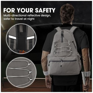 Sac à dos de <span class=keywords><strong>tennis</strong></span> pour <span class=keywords><strong>homme</strong></span> et femme, en polyester, grande capacité, pour pickleball, peut contenir 4 raquettes, avec compartiment séparé pour les chaussures - Product Image 3