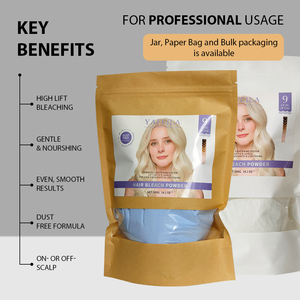 Yafeila Low Ammonia Dust-Free Hair Color <strong>Bleach</strong> Powder <strong>Developer</strong> 500g Premium Grade 9 Levels Demi-Permanent Non-Drip Color - Product Image 3
