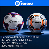 O'BON Vente en gros de ballons de football en PU cousus à la machine, taille 5, avec logo personnalisé, promotionnels, professionnels et bon marché