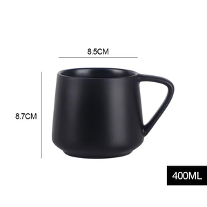 Cadeaux de réchauffement d'entreprise, bureau à domicile, grandes tasses à café en céramique blanche et noire, tasses à lait au thé au lait en porcelaine, grande poignée, style nordique simple - Product Image 2