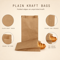 Sac en papier kraft brun plat pour boulangerie, emballage pour pain, sandwichs, aliments, sacs en papier kraft pour épicerie, sacs en papier pour boulangerie avec logo personnalisé