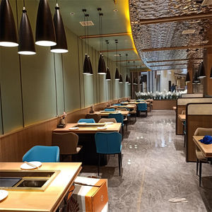 โต๊ะบาร์บีคิวและหม้อไฟไร้ควัน ได้รับการรับรองมาตรฐาน CE ฮันโบ โต๊ะบาร์บีคิวและหม้อไฟแบบรวมสำหรับบุฟเฟ่ต์ไห่จื้อ - Product Image 4