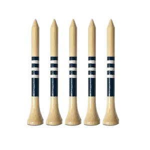 Biyobozunur 100% doğal özel logo baskı 70/83mm boyutu bambu ahşap Golf Tees