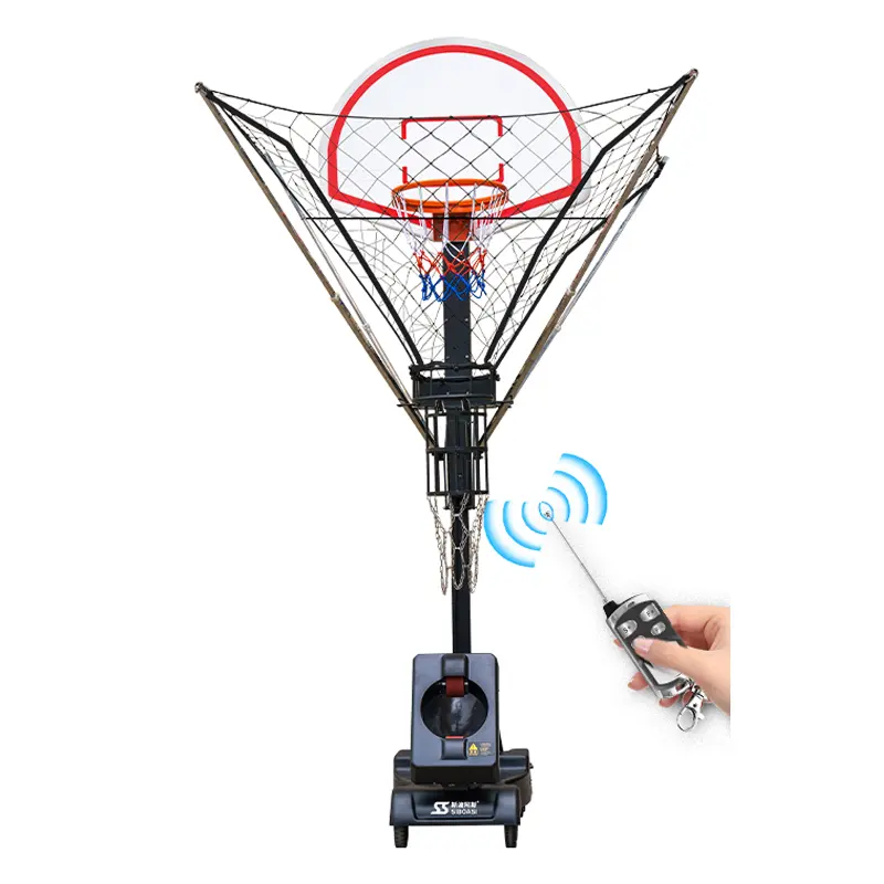 Mesin tembak basket kontrol nirkabel berkualitas tinggi dijual dengan jaring lipat dan roda bergerak K6809-P2