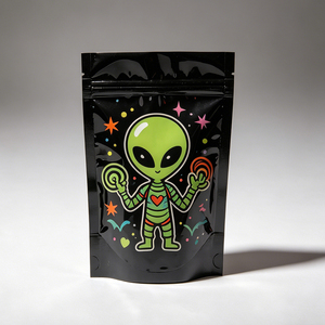 Sacs alimentaires refermables personnalisés en film polyester 3,5g avec fermeture éclair, anti-odeur, anti-ouverture enfant, motif holographique exotique, pour 100 gâteaux - Product Image 6