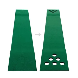 12 홀 골프 매트 게임 세트 녹색 매트 훈련 퍼터 실내/실외 짧은 게임 사무실 파티 또는 뒤뜰 사용