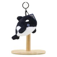 Pendentif Orca en Peluche Faite Main au Crochet, Rembourrée en Coton PP, Poupée Douce, Porte-clés Kawaii Innovant pour Fêtes