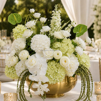 Centerpiece Bunga Bola Elegan 60cm dari Sutra Buatan, Eucalyptus, Hydrangea Putih, dan Dusty Rose untuk Latar Belakang Pernikahan, Grosir Partai Besar