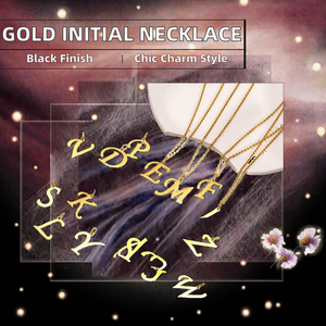 Collana con Iniziale in Acciaio Inossidabile Placcato Oro 18K per Donna, 26 <span class=keywords><strong>Lettere</strong></span>, Ciondolo Delicato con Catena, Regalo <span class=keywords><strong>di</strong></span> Fidanzamento - Product Image 2
