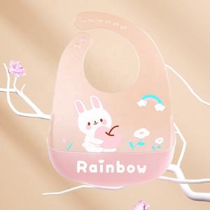 Tierthemen Silikon-Baby-Lätzchen Lebensmittelqualität Silikon BPA-frei Kinder-Silikon-Fütterungs-Baby-Lätzchen mit Speisenfänger - Product Image 2