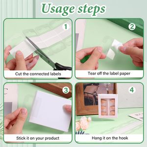 Dính tự dính treo Tab nhiệm vụ nặng nề tùy chỉnh rõ ràng móc treo Tab khe cắm lỗ dính treo thẻ cho màn hình bán lẻ - Product Image 4