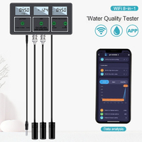 Analyseur d'eau en ligne numérique 8 en 1 Wifi PH/température/ORP/EC/PPM/sel/S.G/CF pour laboratoire et piscine