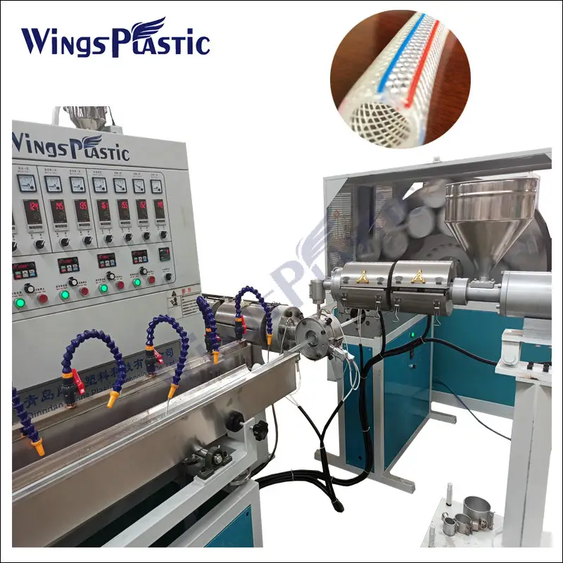 Plastic Zachte Pvc Tuin Fiber Gevlochten Versterkte Pijp Slang/Buis Extrusie Making Machine