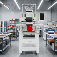 Machine à broder HONRAIN 600*400 à tête unique haute vitesse 1200 tr/min pour usage domestique, impression de vêtements et casquettes, ateliers de broderie