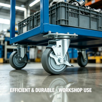 Roulettes pivotantes de 4 pouces avec frein latéral, caoutchouc TPR, silencieuses, roulettes industrielles, OEM personnalisable