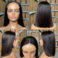 Cheveux naturels brésiliens Remy noirs en gros, lisses comme de la soie 6x6, brun clair pour perruques bob avec closure en dentelle, ligne de cheveux naturelle