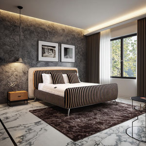 <span class=keywords><strong>Lit</strong></span> rembourré en tissu minimaliste de style italien avec couleurs mélangées et personnalisation de haute qualité - Product Image 6