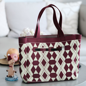 Bolso de mano de playa tejido con entramado de diamantes personalizado de gran capacidad para mujer, bolso de hombro tejido informal para compras, bolso de punto - Product Image 4