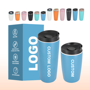 แก้วมัคแบบมินิมอลขนาด 22 ออนซ์ สีน้ำเงิน สลักโลโก้ส่วนตัว พร้อมฝาปิดกันรั่วซึม แก้วน้ำแบบพกพา ดีไซน์ทันสมัย เก็บอุณหภูมิได้ - Product Image 1