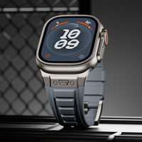 Bracelet de montre en silicone de style tactique avec connecteur en acier inoxydable pour Apple Watch Ultra 2 41 mm 45 mm 49 mm IWatch toutes séries