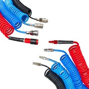 Tuyau flexible en spirale renforcé haute pression en polyuréthane (PU) pour frein à air, avec raccords rapides pour compresseur d'air - Product Image 2