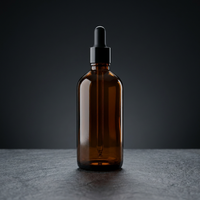 Flacon compte-gouttes en verre sodocalcique brun 30 ml pour huiles essentielles – Échantillon cosmétique en gros