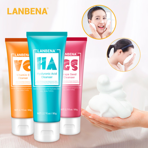 LANBENA Crème Nettoyante Visage Naturelle aux Pépins de Raisin Acide Hyaluronique Nettoyant Facial Vitamine C Éclaircissant Anti-Rides Sans Produits Chimiques Pour Tous Types de Peau - Product Image 1