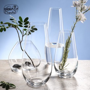 Bohemia Crystal Decorative <b>Vase</b> Set <b>Clear</b> Glass Minimalist Design Table Flower <b>Vase</b> For Living Room Desktop Gift - Product Image 1