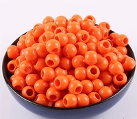 Perles de cheveux en acrylique plastique multicolores de 12 mm, avec grand trou de 6 mm, pour DIY, 500 pièces/sac, environ 350g/sac, vente en gros