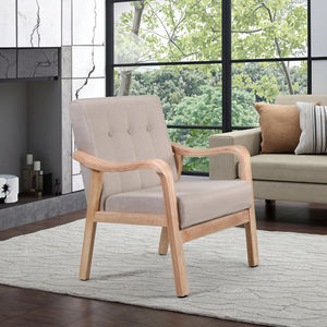 Dayanıklı ahşap eğlence sandalye oturma odası Accent sandalyeler dış mekan mobilyası veranda bahçe salonu kanepe sandalye - Product Image 5