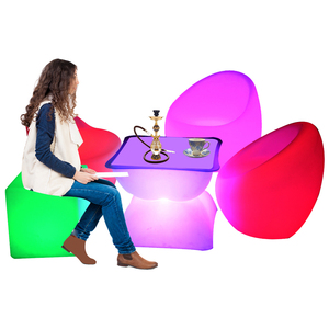 Câu Lạc Bộ Ban Đêm Vườn Tổ Chức Sự Kiện Tiệc Hookah Lounge Ngoài Trời Nhựa <span class=keywords><strong>Led</strong></span> Sofa Đồ Nội Thất Bàn Ghế <span class=keywords><strong>Set</strong></span> <span class=keywords><strong>Bar</strong></span> <span class=keywords><strong>Stool</strong></span> Cube Ghế Chiếu Sáng - Product Image 1