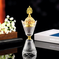 Ensemble de brûleurs à encens arabes en bois de cristal, allumeur de Bakhoor en métal à refoulement, grands brûleurs d'encens Zen en résine Mubkhar
