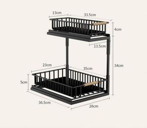 Multi-Functional Modern Shelf Kitchen <b>Sink</b> Cabinet Storage Durable Solid Wood Cabinet Seasoning <b>Basket</b> Organizer - Product Image 1