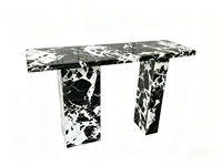 Table console moderne en marbre naturel Calacatta Viola pour entrée de villa ou d'hôtel, imperméable et anti-salissure, mobilier de maison