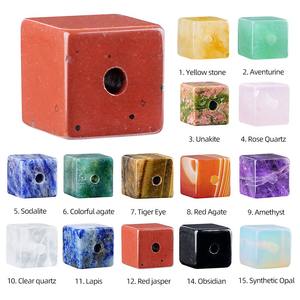 Perles cubiques de 10 mm en <span class=keywords><strong>pierre</strong></span> gemme naturelle, trou large de 2 mm, <span class=keywords><strong>pierre</strong></span> de cristal polie, pour la lithothérapie, bijoux DIY, accessoires pour sweats à capuche et maillots de bain - Product Image 5