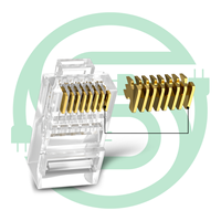 8P8C Connecteur réseau en cristal non blindé RJ45 CAT6 Contact en cuivre à double rangée perforé Trou traversant Tête perforée 8P8C