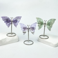 Ailes de papillon en cristal naturel en gros, ornements artisanaux en pierres précieuses variées pour la décoration intérieure