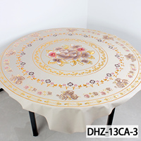Housse de table ronde en PVC de 150 cm pour patio extérieur, imperméable, imprimé floral, nappe en plastique lourde pour jardin