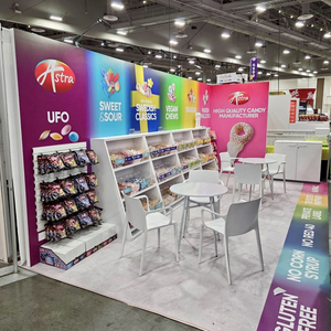 Stand d'exposition facile à assembler et à démonter rapidement, stand modulaire 10x20 pieds avec présentoir en acrylique pour l'<span class=keywords><strong>Expo</strong></span> des confiseries et des en-cas - Product Image 2