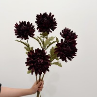 Bunga krisan, peony, dan dahlia buatan berkualitas tinggi untuk dekorasi kantor, rumah, dan pernikahan