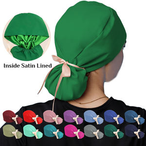 Gorro Quirúrgico de Satén para Mujer, para Cabello Largo, para Cirujanos, Dentistas, Enfermeras, con Forro de Satén, para Cola de Caballo - Product Image 2