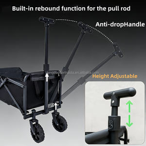 Chariot de plage pliable, chariot utilitaire de camping, chariot de jardin en métal, chariot à main portable, chariot pliable d'extérieur - Product Image 4