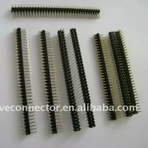 PCB Pin Header Banhado A Ouro Longo Pin 2.54mm Preto Latão Ângulo Direito Superfície Mount Macho Conector 3 Pin SCART Feminino Cabeçalhos PBT