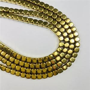 <span class=keywords><strong>Pierre</strong></span> Naturelle <span class=keywords><strong>Hématite</strong></span> <span class=keywords><strong>Pierre</strong></span> Précieuse Carré 4mm Cube Argent Or Multicolore Perles Lâches <span class=keywords><strong>Hématite</strong></span> 15.5" - Product Image 4